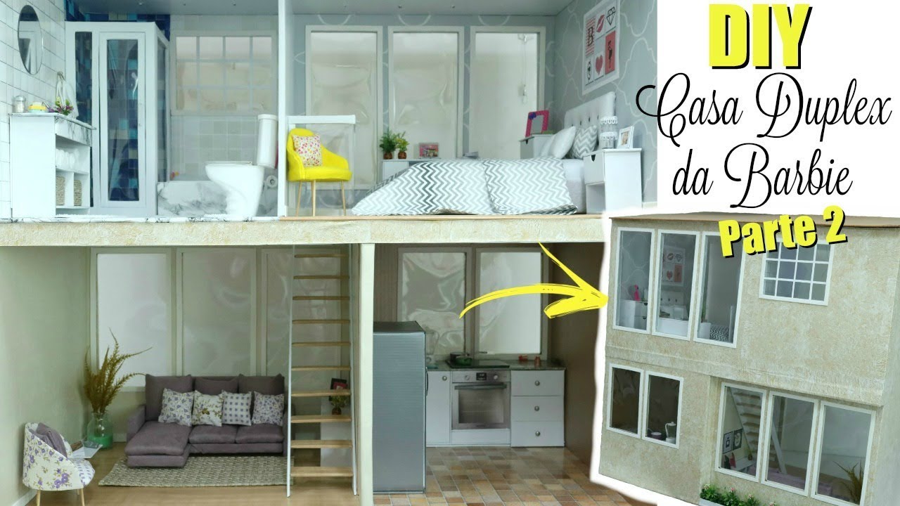 COMO FAZER CASA DUPLEX COM ILUMINAÇÃO PARA BARBIE #PARTE2