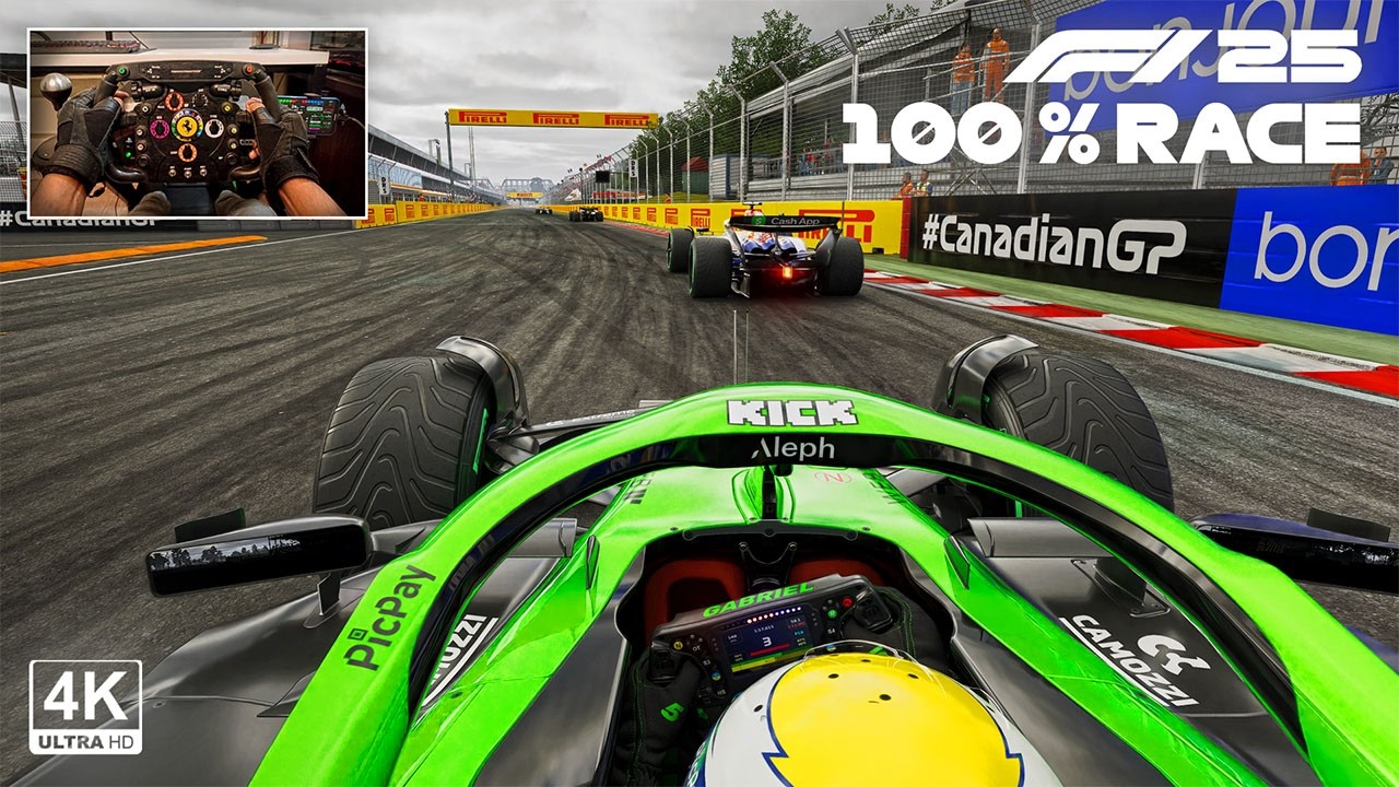 F1 25 - Gabriel Bortoleto's Kick Sauber C45 | 2025 Canadian GP 100% Race | Steering Wheel Gameplay