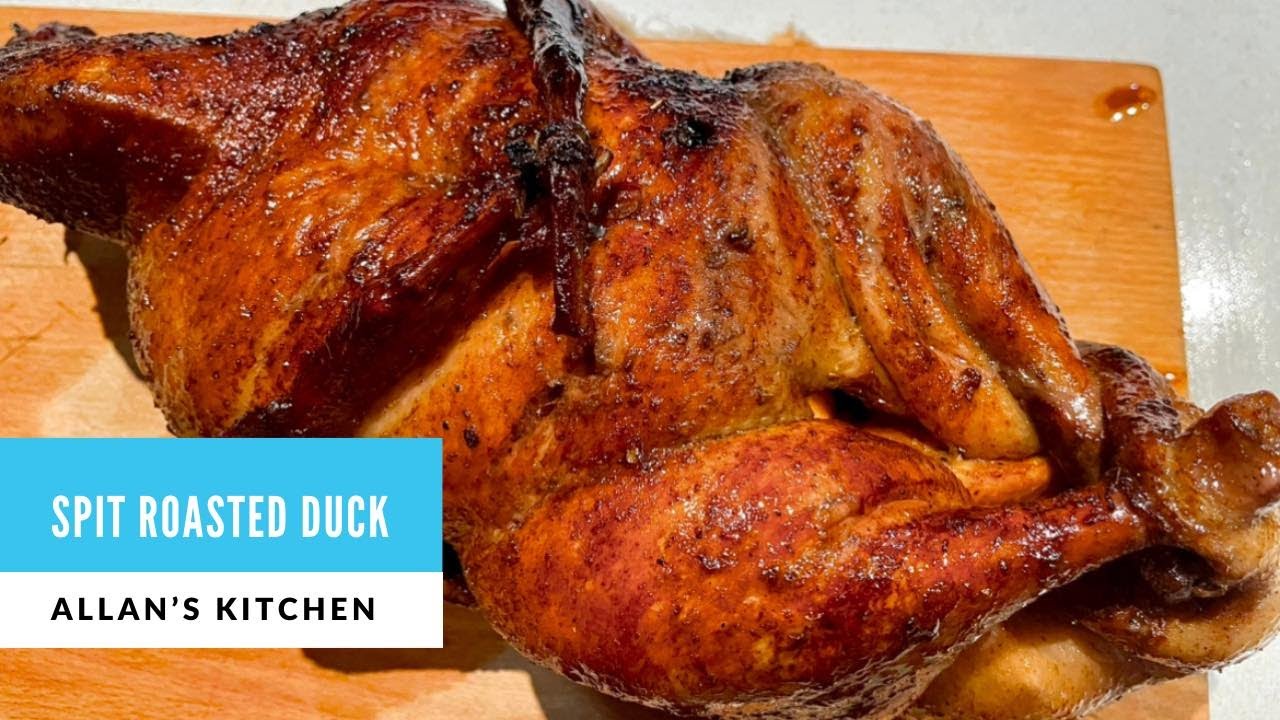 How to Truss (without string) and Spit Roast a WHOLE DUCK !