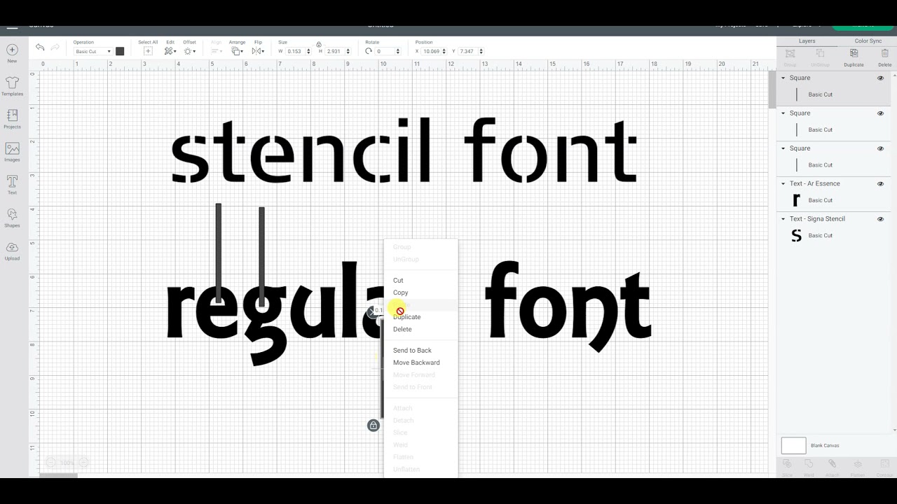 Make any font a Stencil Font in Cricut Design Space