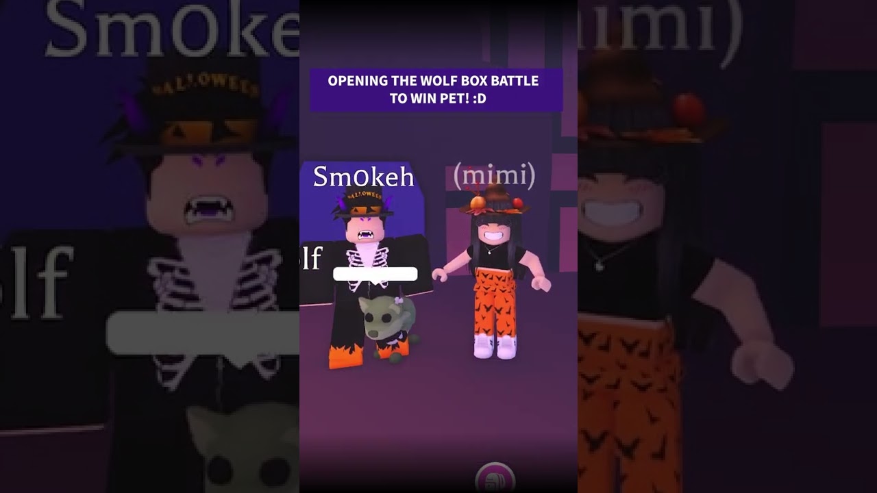 🐺 WOLF BOX BATTLE AND WIN A PET!!!😁@SmoBlox  | ADOPT ME HALLOWEEN WEEK 3