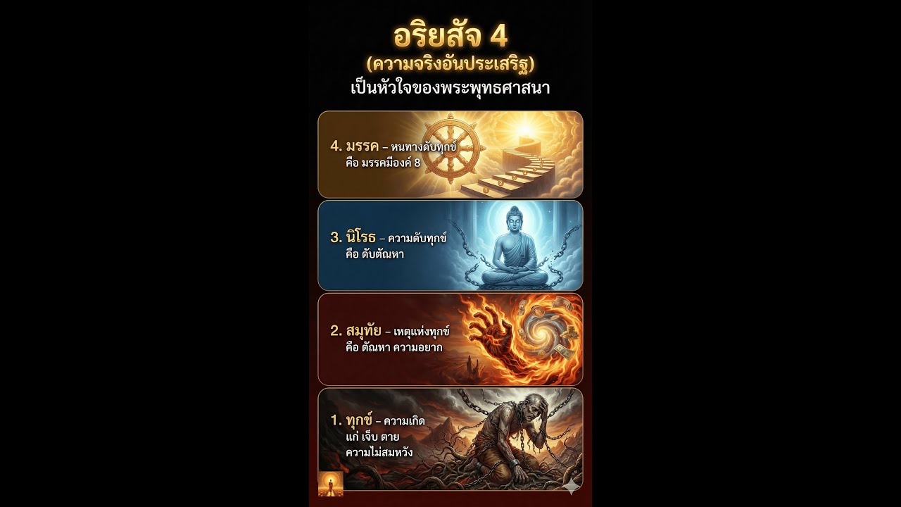 อริยสัจ 4 คืออะไร? เจาะลึกหัวใจพุทธศาสนาและการดับทุกข์ที่แท้จริง EP.2