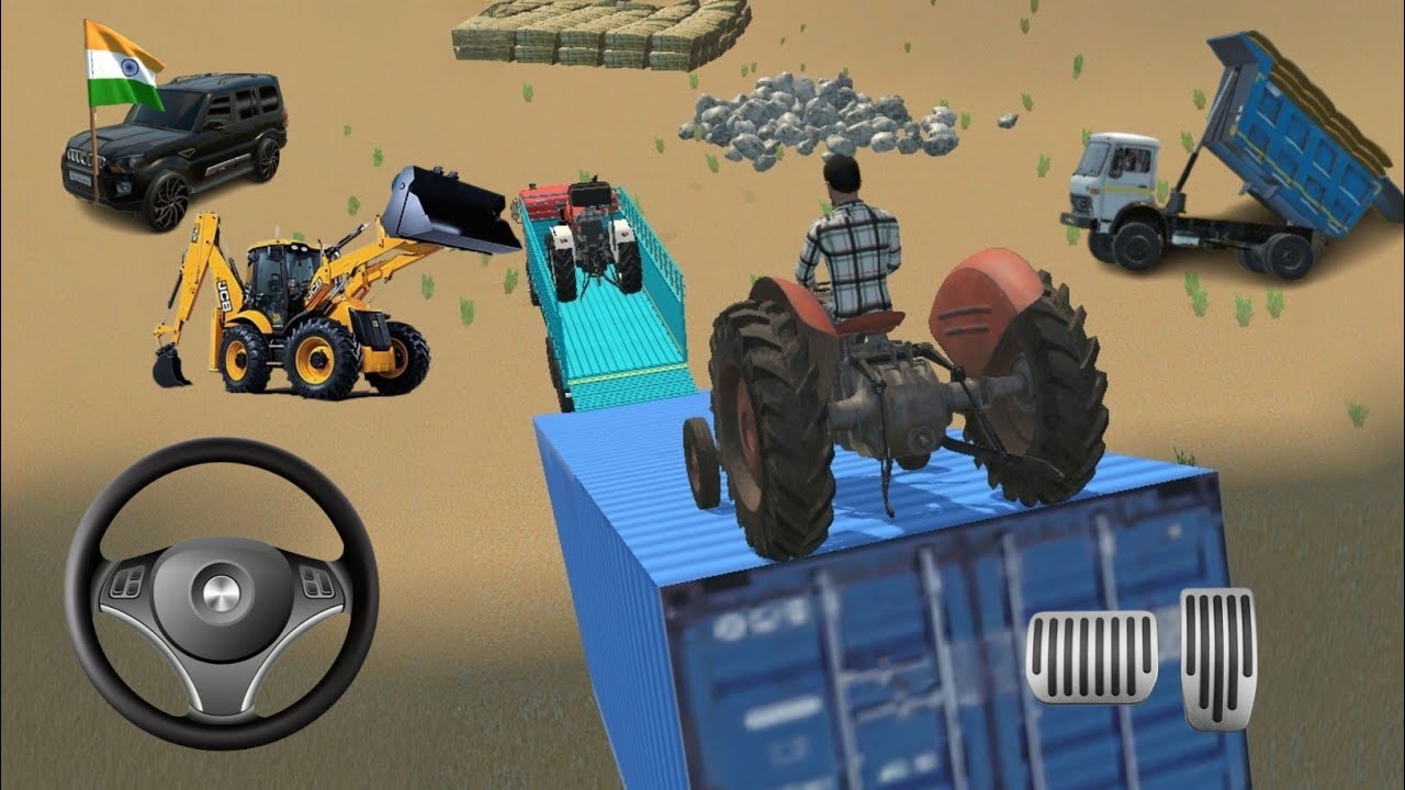 🔴 trector unloading truck🏗🏗 india trector simulator gam...