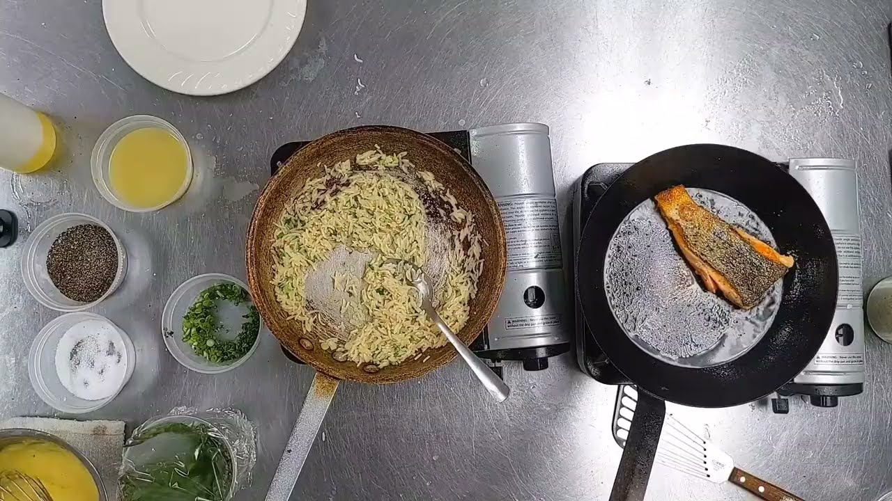 Salmon Pilaf: Hollandaise and Plate
