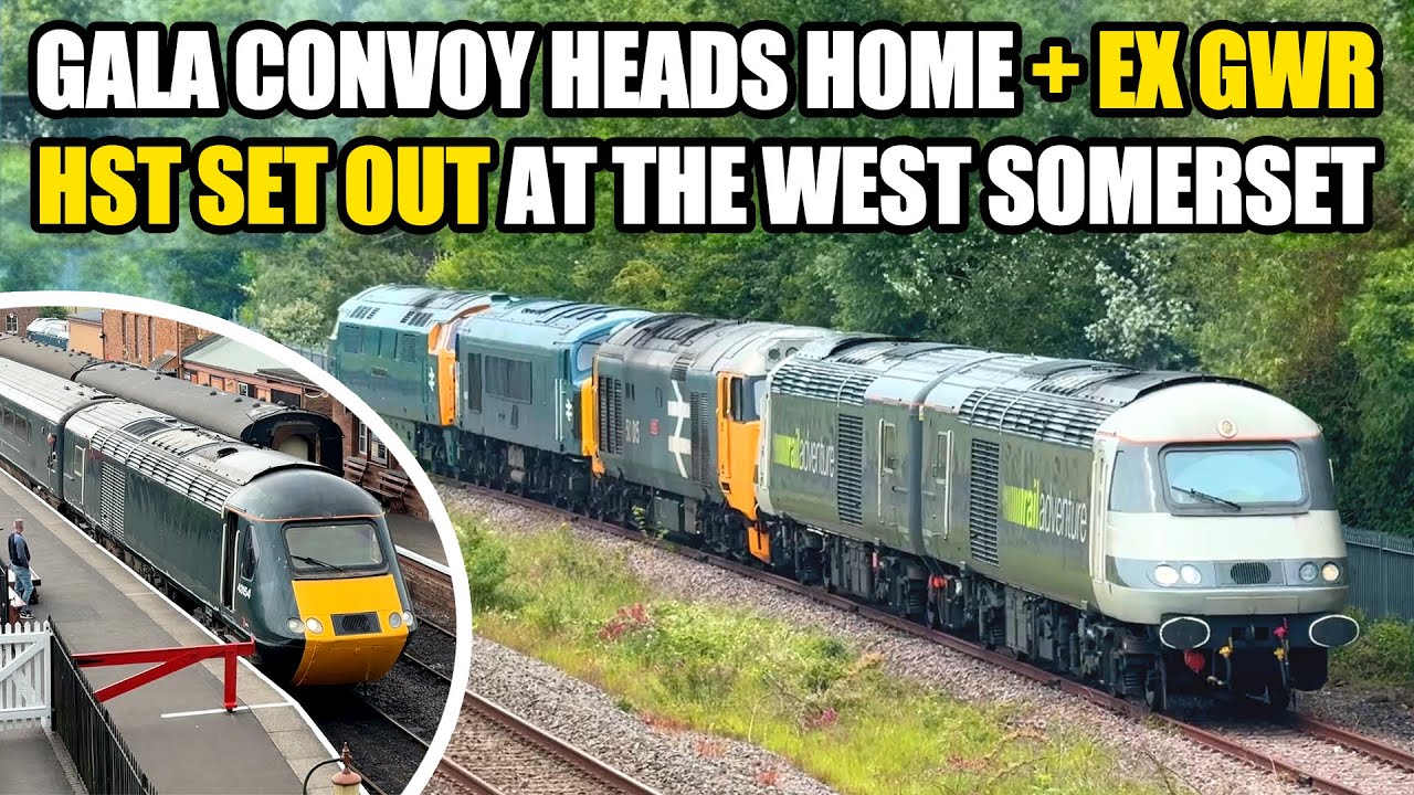 Rail Adventure Power Cars leave with HERITAGE CONVOY from WEST SOMERSET! + ex GWR HST OUT AND ABOUT!