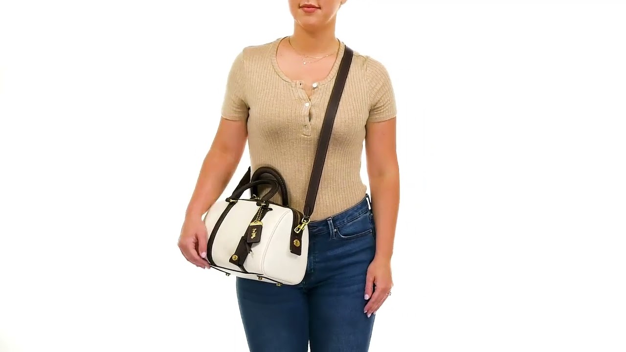 COACH Color-Block Leather Ruby Satchel 25 SKU: 9780256