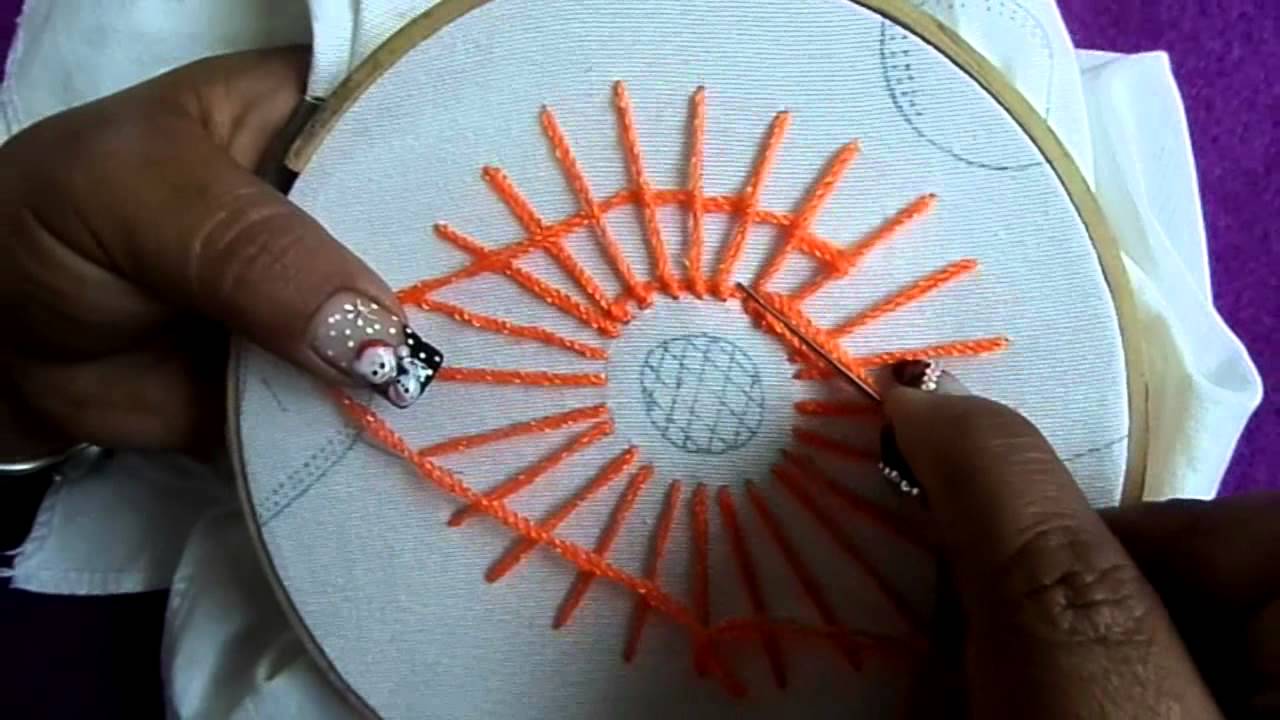 PUNTADA DE BORDADO PARA FLOR DE SOL