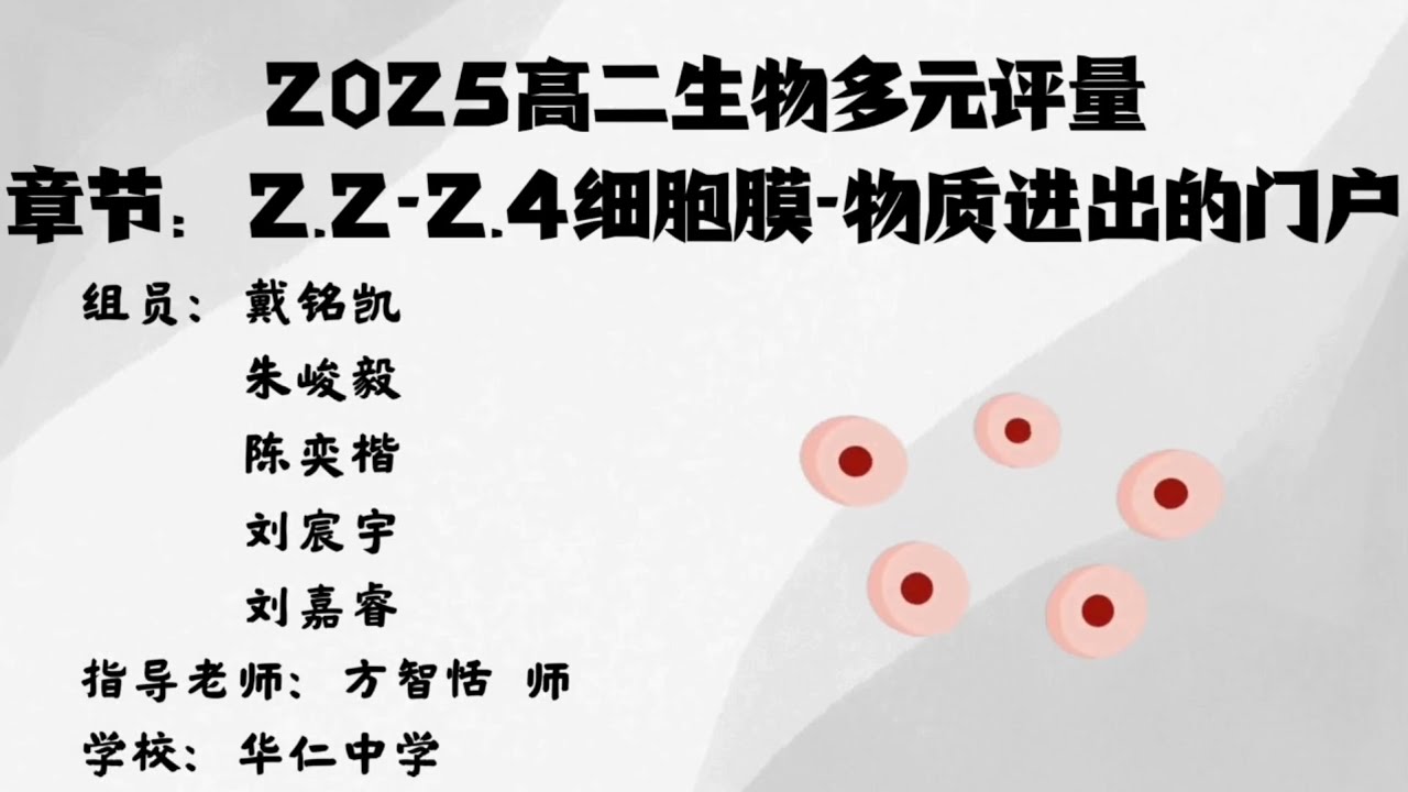 【2025课件志工】峇株华仁中学 高中生物_细胞膜：物质进出的门户