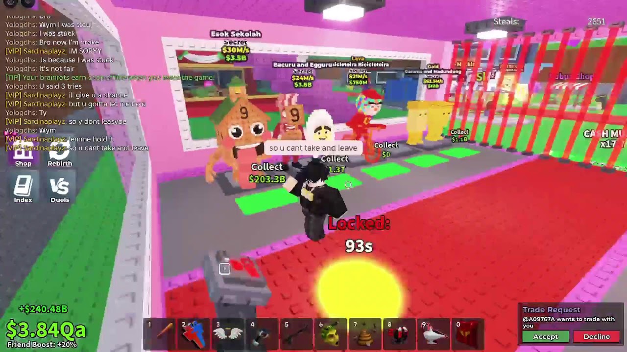 trading/pvping in steal a brainrot!!! #viral #roblox #stealabrainrot