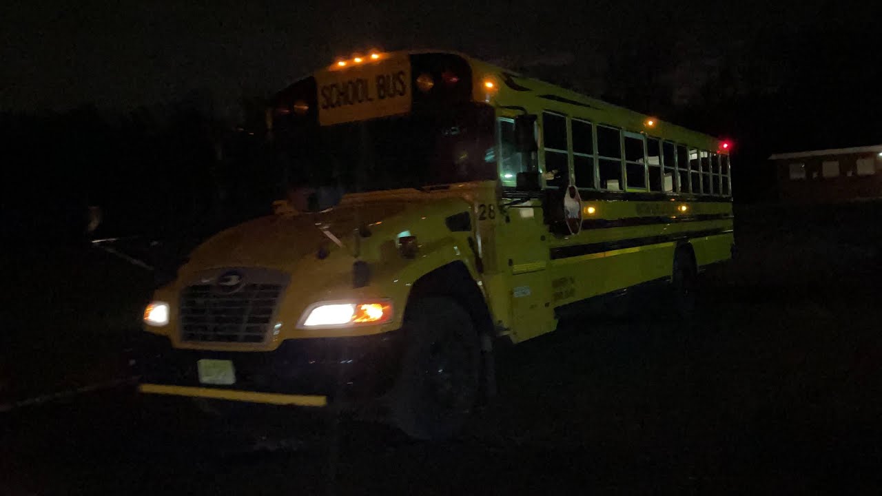 2017 Blue Bird Vision School Bus NJ Interstate 78 Ride Along at Night - Bus 28