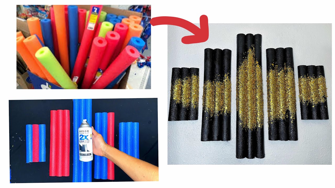 DIY DOLLAR TREE ART- DOLLAR TREE POOL NOODLE DIY