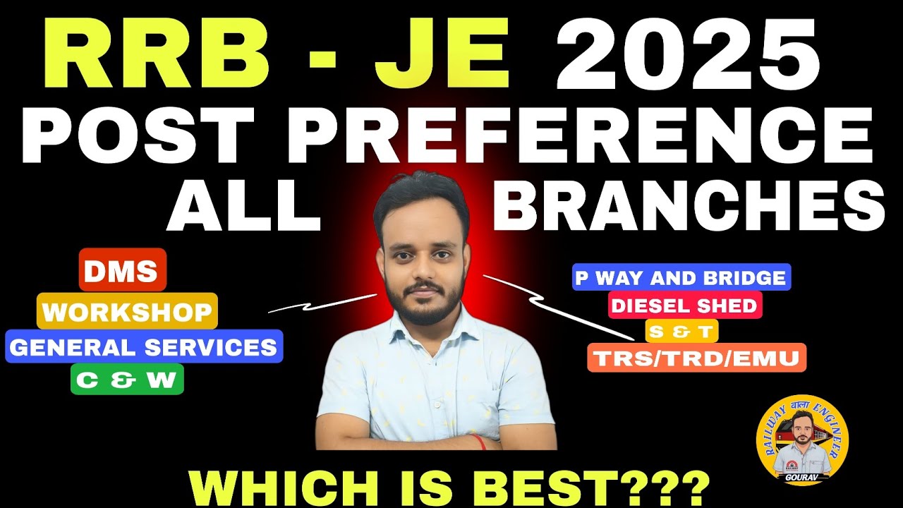 Rrb je 2025 post preference by Selected Rrb je. Which is best department???  #rrbje2025 #rrbje