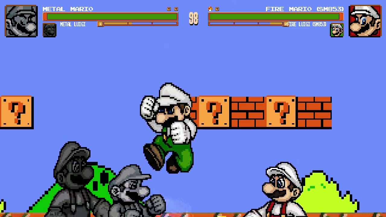 Batalha de MUGEN #848: Metal Mario Bros vs Fire Mario Bros