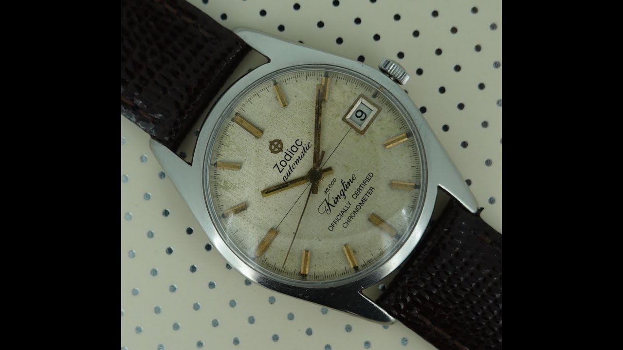 Мужские винтажные автоматические часы Zodiac Kingline Chronometer 36,000, 1967 г. Модель 694.