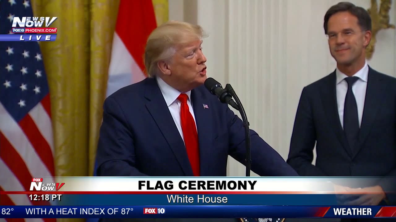 FULL FLAG CEREMONY: President Trump, Dutch Prime Minister Mark Rutte at the White House