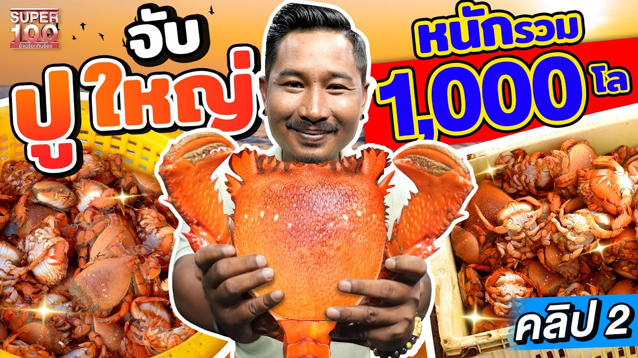 คลิป 2 | ฝ่าคลื่นล่าปูยักษ์  #ไต๋ต้อม จะทำได้ไหม 1 วัน ล่าปูจักจั่น 1000 กิโลฯ  | SUPER100