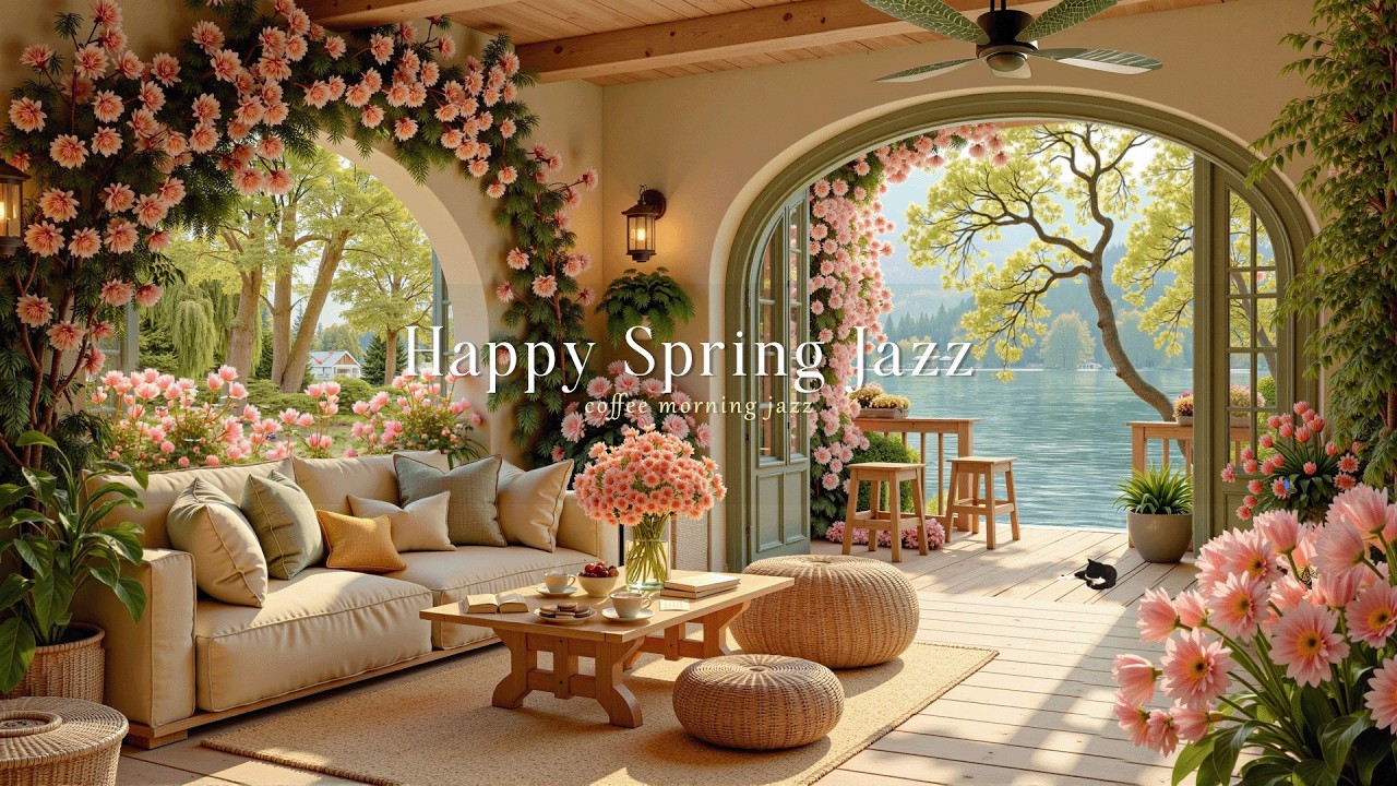 Happy Spring Morning Coffee Jazz ☕ Cherry Blossom Garden Jazz Playlist for Study, Work & Focus 🌸