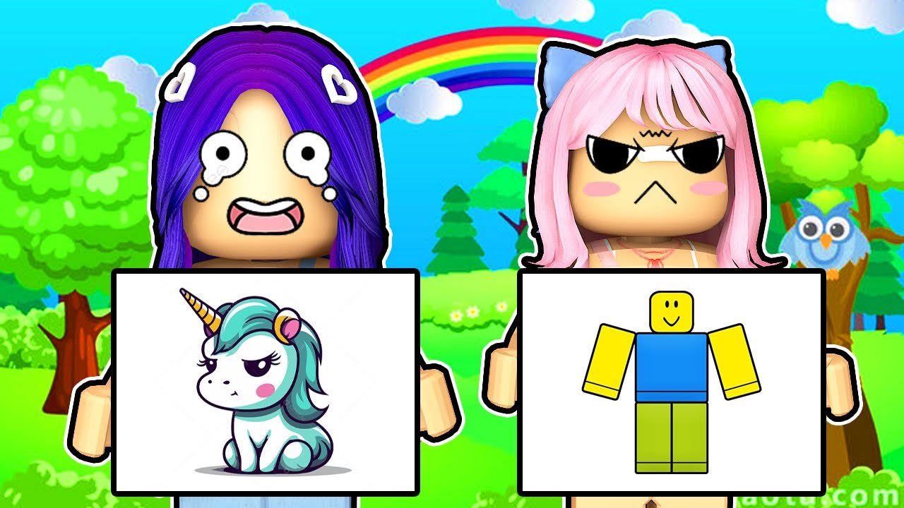 😯 TEMOS QUE COMPLETAR O DESENHO DA OUTRA NESSE JOGO - Draw-Switch ROBLOX