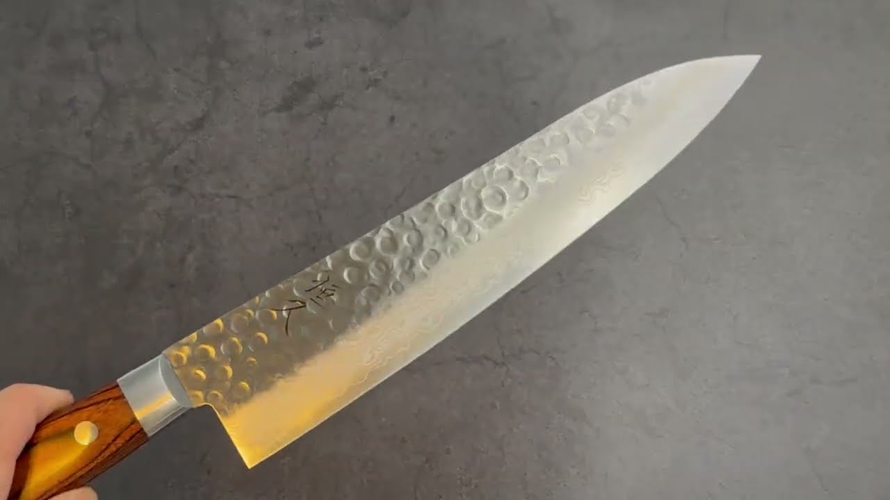 Tsunehisa VG10 Gyuto 210mm Kurouchi Tsuchime Damascus