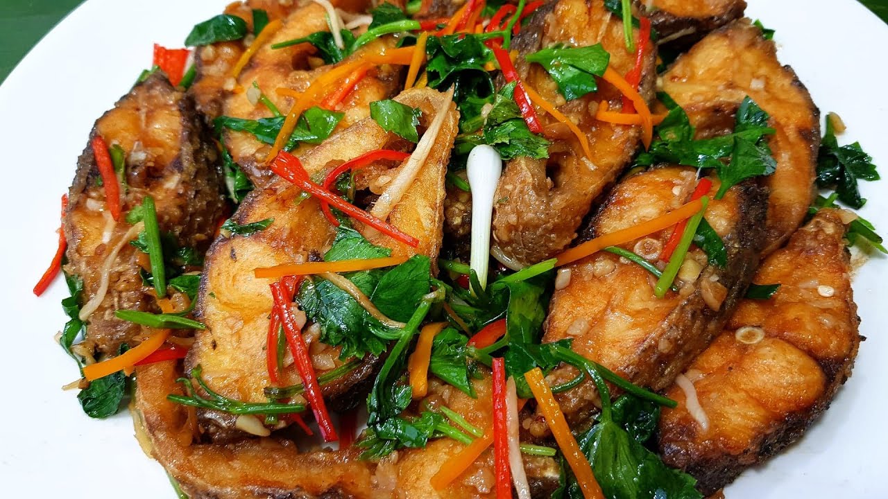 955 ปลานิลผัดขึ้นฉ่าย ทอดปลาง่ายๆ ไม่ติดกระทะ stir fried fish with chinese celery