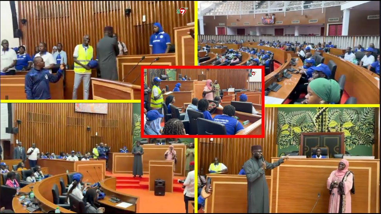 El Malick Ndiaye à l'assemblée avec les éléves du Collège Sacré-Cœur de Ziguinchor ....