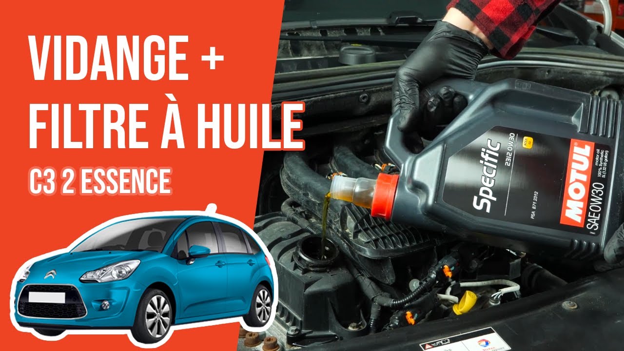 Vidange et changement du filtre à huile Citroën C3 2 1.2 VTi 🛢