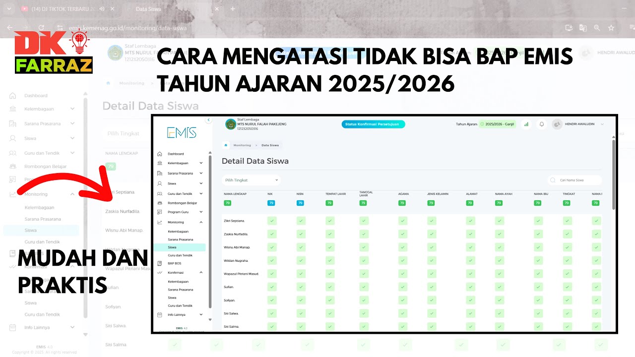 CARA MENGATASI TIDAK BISA BAP EMIS TAHUN AJARAN 2025/2026 || MUDAH DAN PRAKTIS