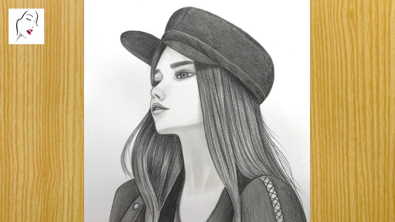 How to Draw a Nice girl With Cap - Step By Step | Girl Drawing Pictures | The Crazy Sketcher