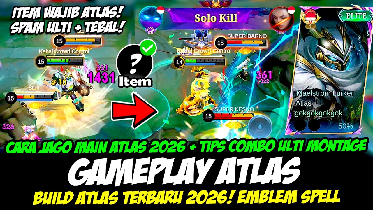 CARA JAGO MAIN ATLAS 2026 + GAMEPLAY ATLAS SKIN GRATIS❗BUILD ATLAS TERBARU 2026❗TOP GLOBAL ATLAS