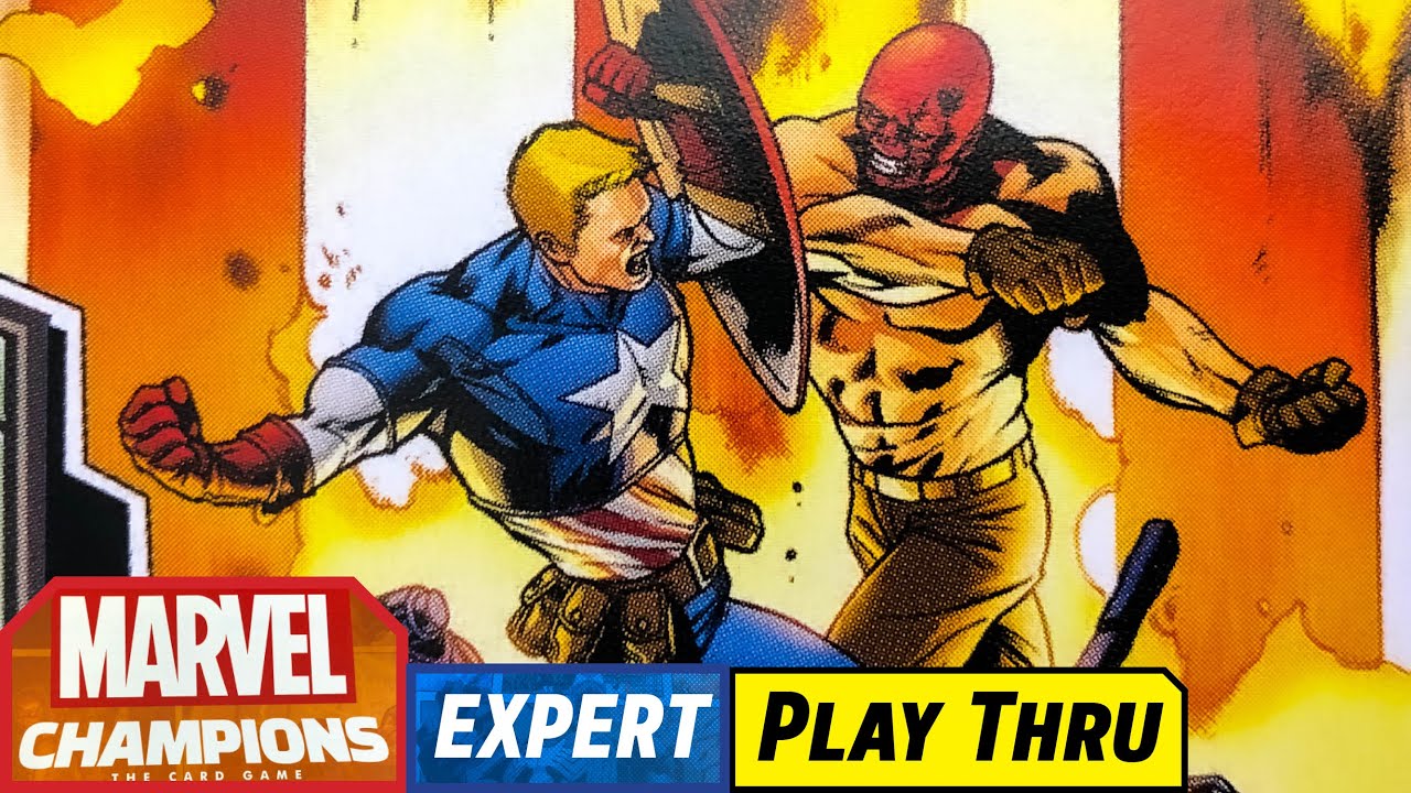MARVEL CHAMPIONS Expert Play Thru of RED SKULL vs CAPTAIN AMERICA