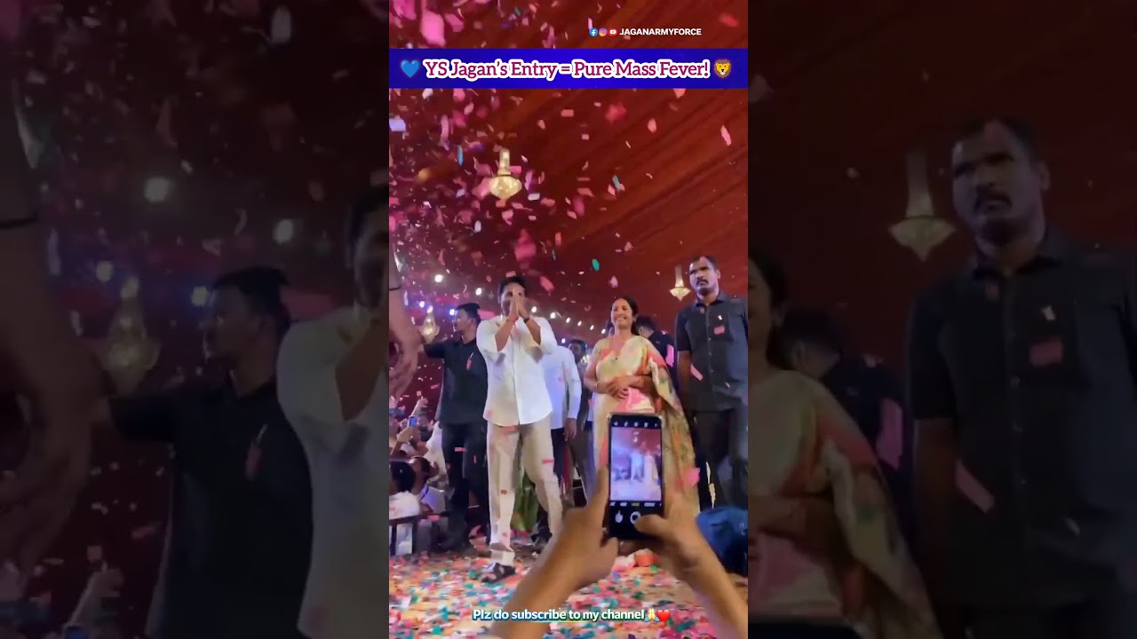 🔥🦁 YS Jagan&rsquo;s Grand Entry &ndash; Full Mass Fever! 💙💥 #YSJagan #Jagananna #MassEntry #MassPower