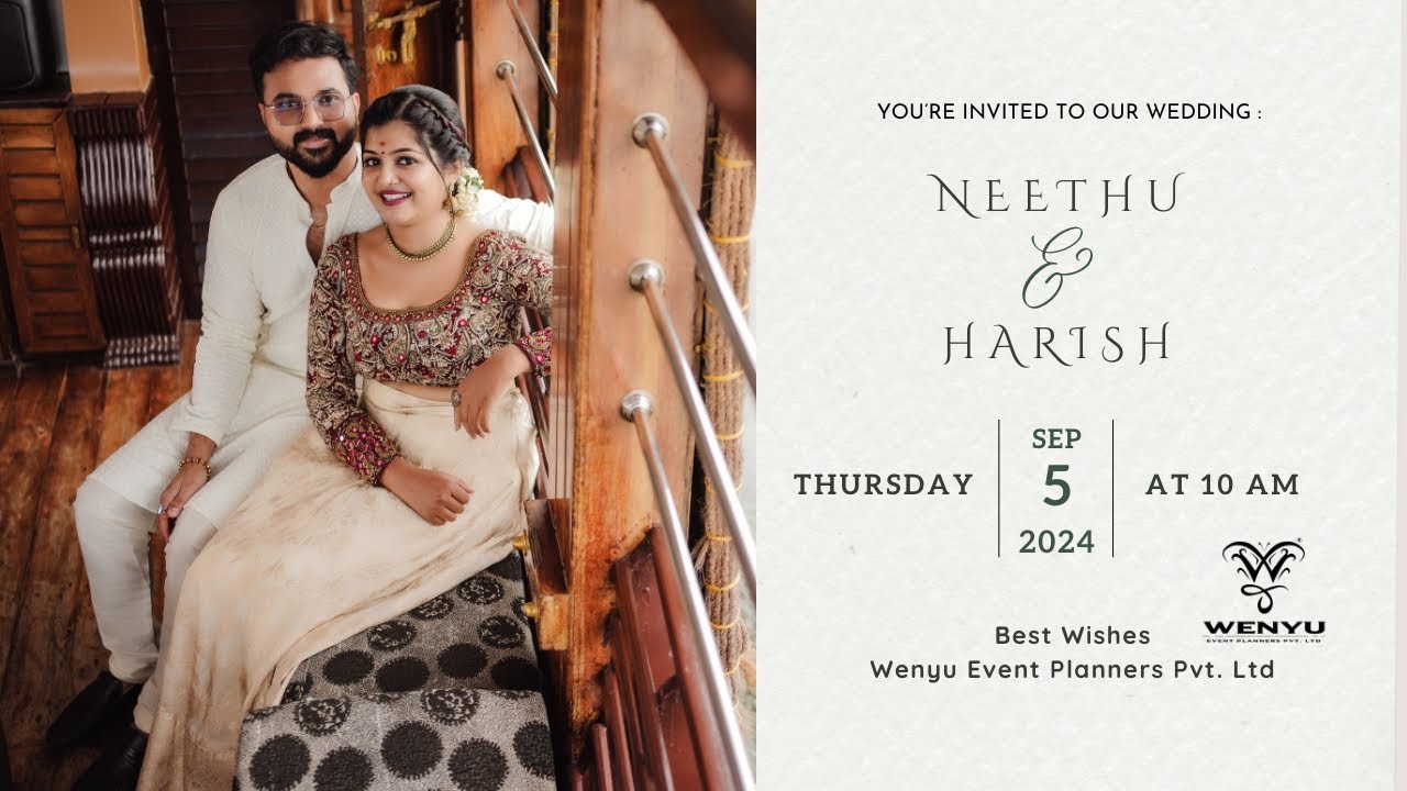 Wedding Ceremony | Neethu & Harish | 05.09.2024 | 10 AM | Thursday | Wenyu Event Planners Pvt Ltd