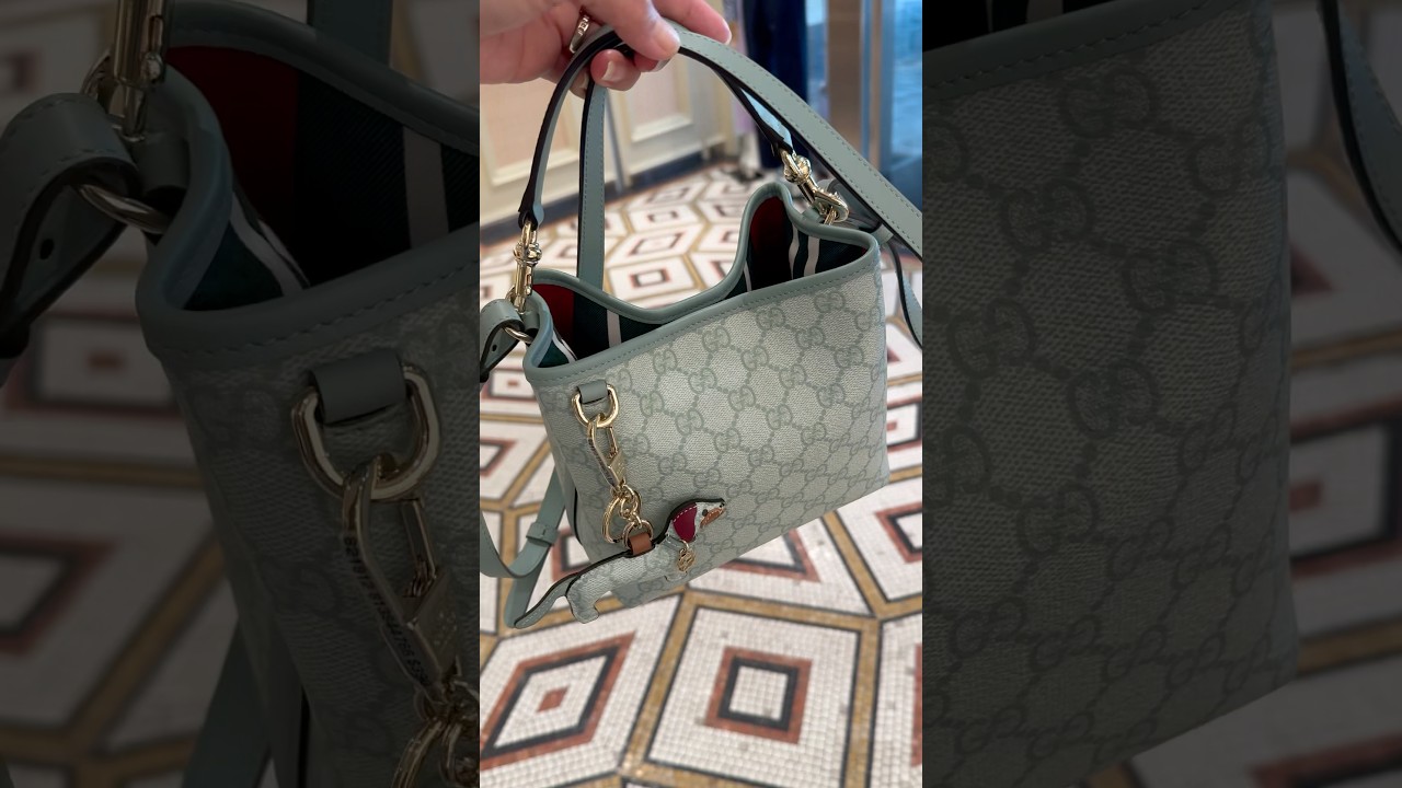Gucci bag / Gg Emblem mini bucket bag /sage green