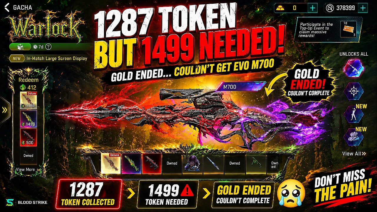 THE PAIN 😭 1287 TOKEN but EVO M700 Needs 1499! | Blood Strike