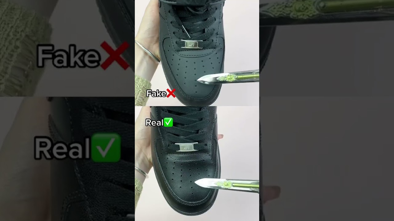 Air Force 1 Black Real or Fake,Can you see the difference?