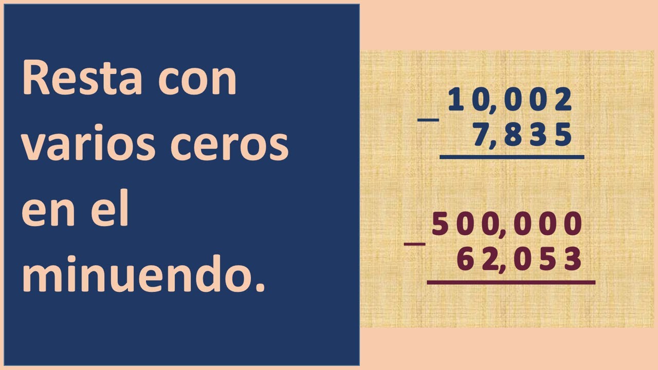 Resta con varios ceros en el minuendo.