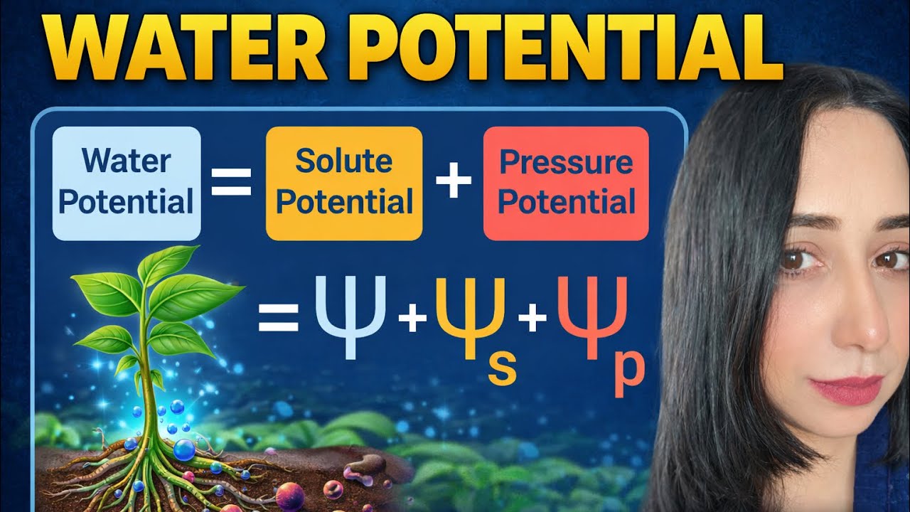 Water Potential (Ψ) | Plant Physiology | Osmosis, Solute & Pressure Potential | Class 11 Biology