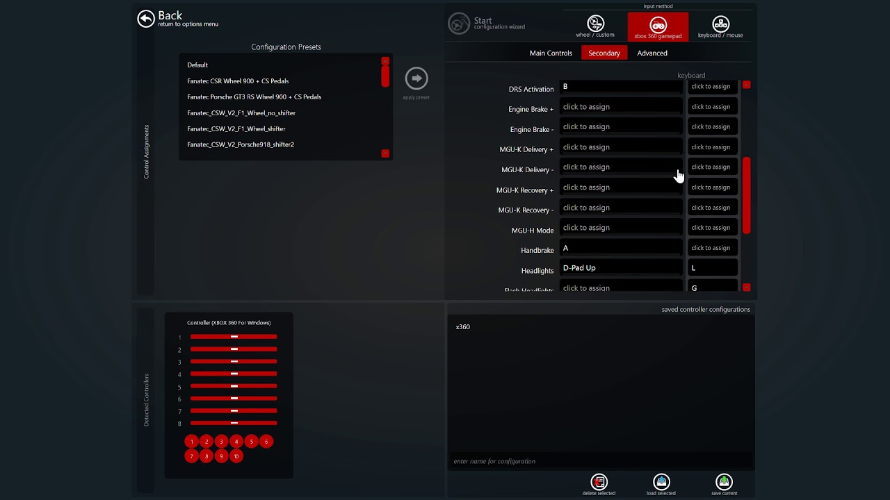 Assetto Corsa (PC) - Xbox 360 controller settings AC