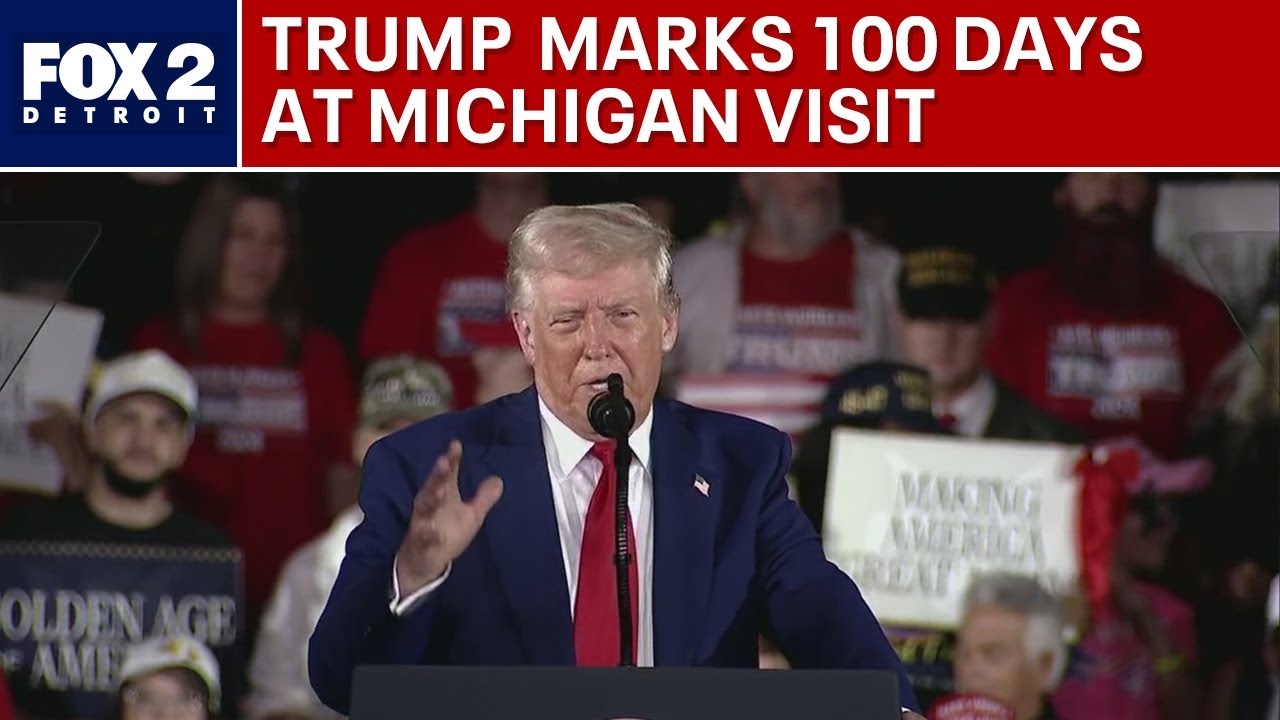 Trump speaks at Macomb Community College in Warren