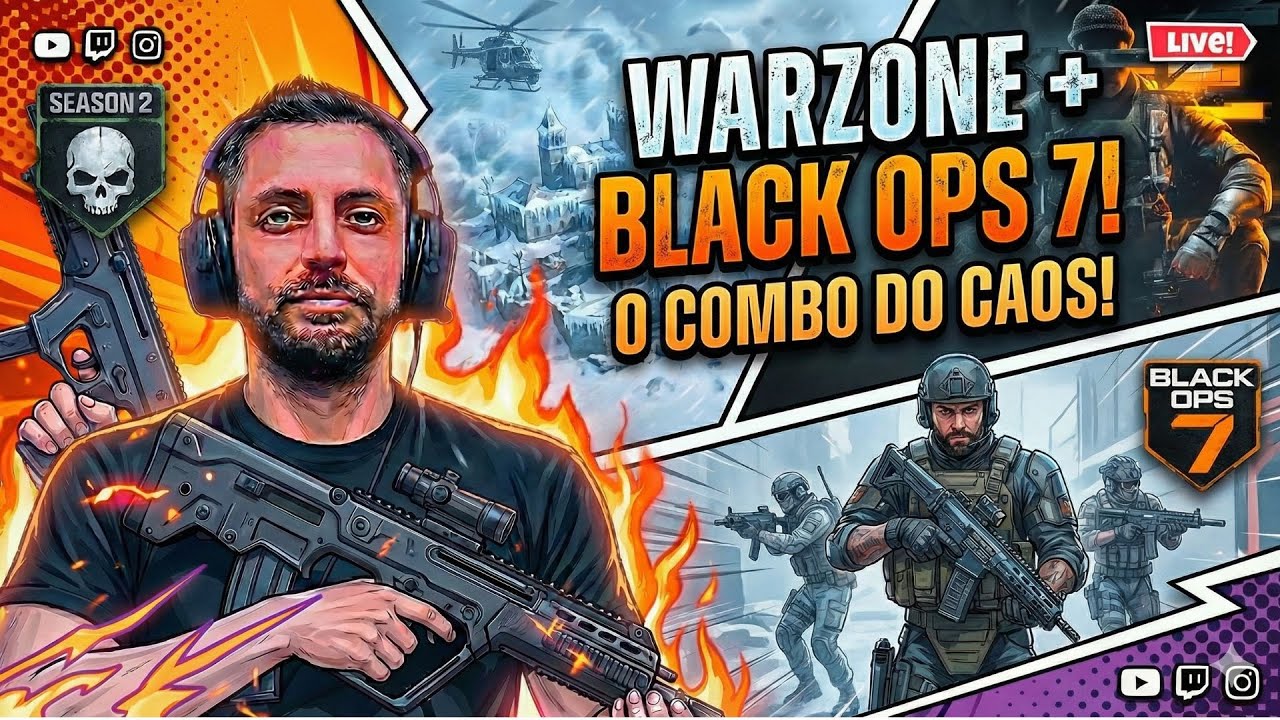 SERÁ QUE HOJE VAI? 🤡 TENTANDO A SORTE NO BO7 E NA NOVA ILHA DO WARZONE! 🥶