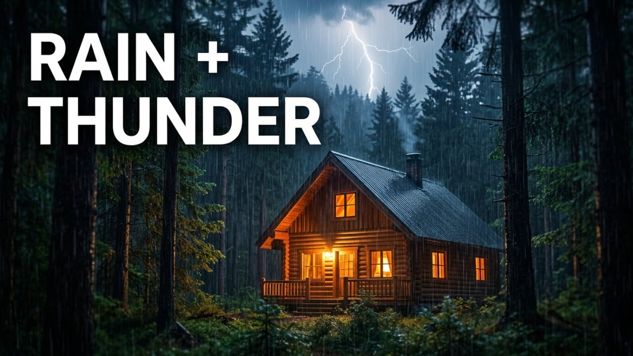 Heavy Rainstorm White Noise + Thunder for Deep Sleep