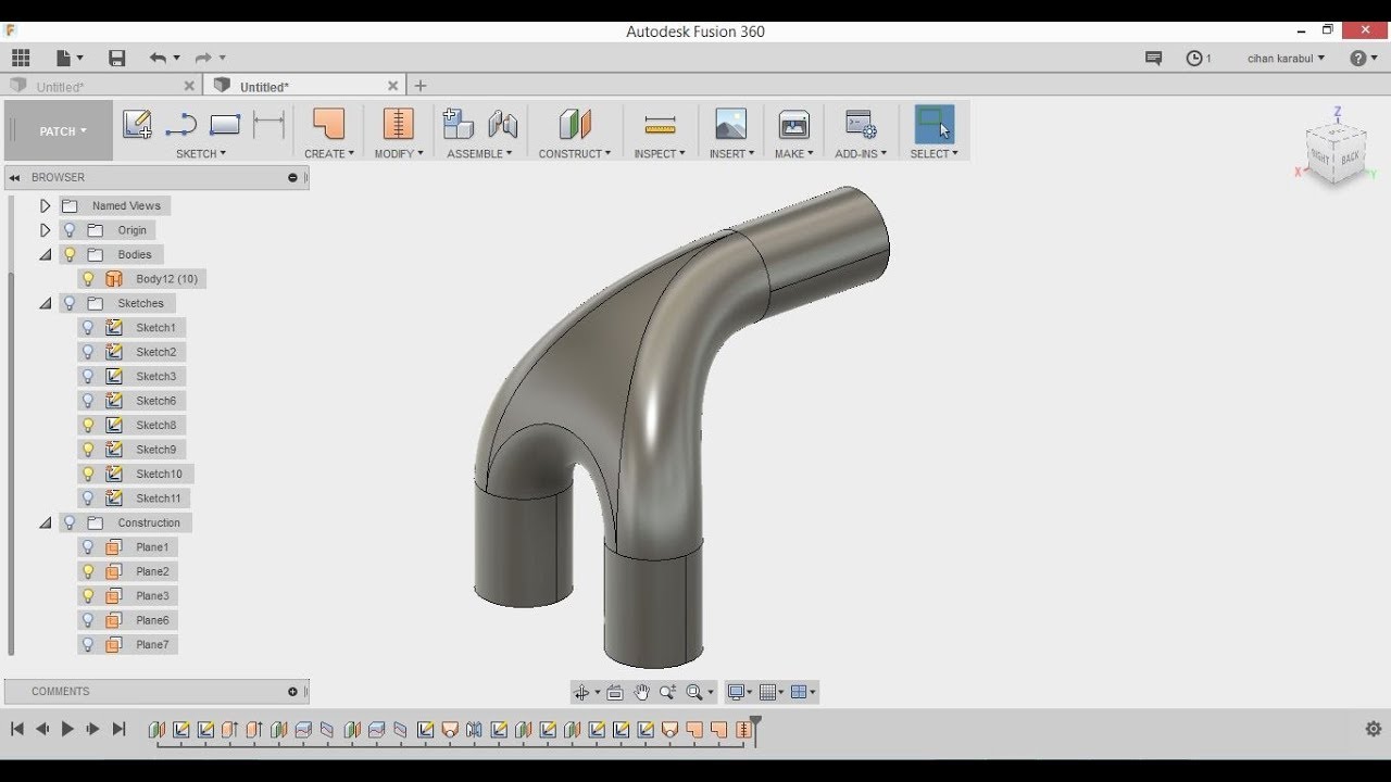 Fusion 360 Surface and Curve