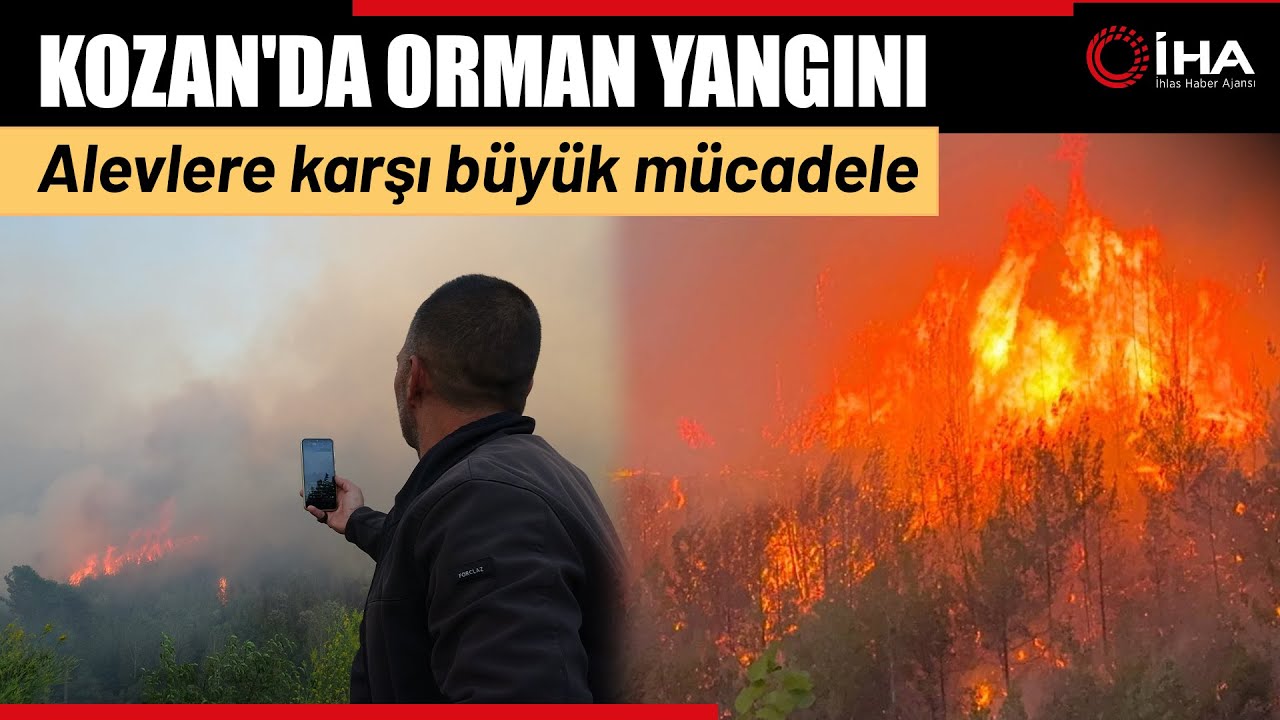 Kozan'da Yangın! Kimi Hayvanları İçin Kimi de Canlı Yayın İçin Hayatını Tehlikeye Attı