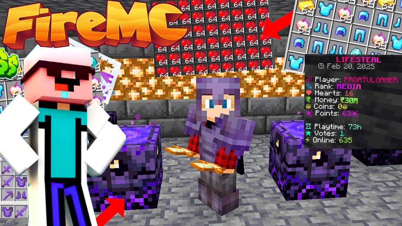 I Got Unlimited Hearts From Tp Trapping In Minecraft FireMc Smp...