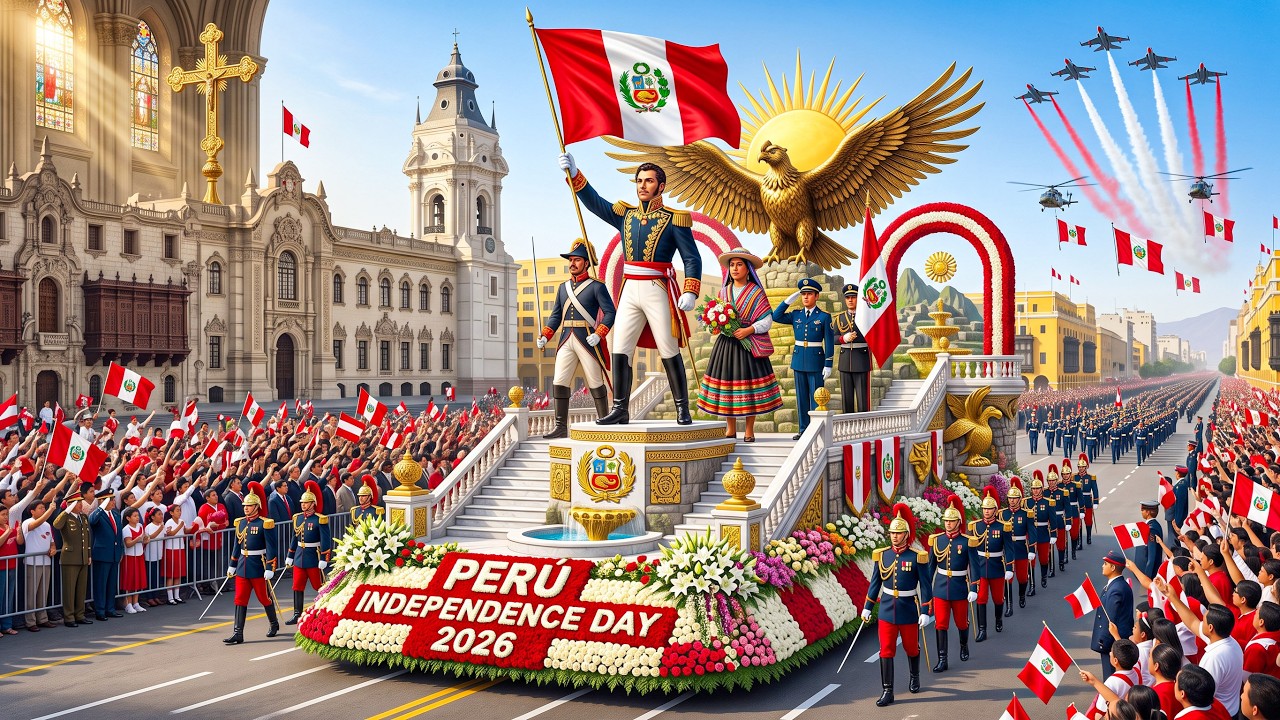 🇵🇪 Празднование Дня независимости Перу 2026 года | Яркий парад, традиционные танцы и национальная