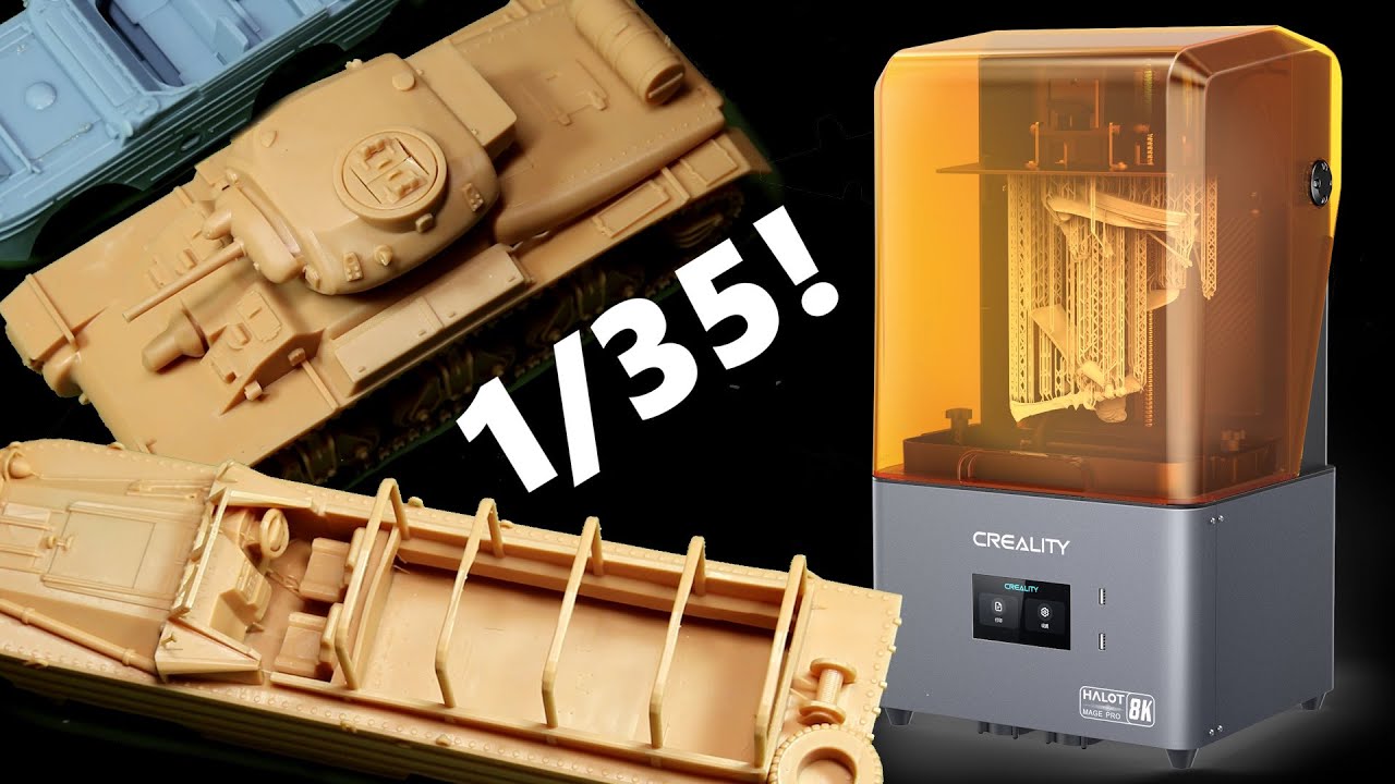 3D-печать ОГРОМНЫХ моделей масштабом 1/35 с помощью Creality Halot Mage Pro 8K!