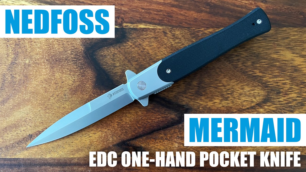 NEDFOSS MERMAID | EDC | Survival | Self Defense | One-Hand Pocket Knife | D2 G10 | Silent Unboxing