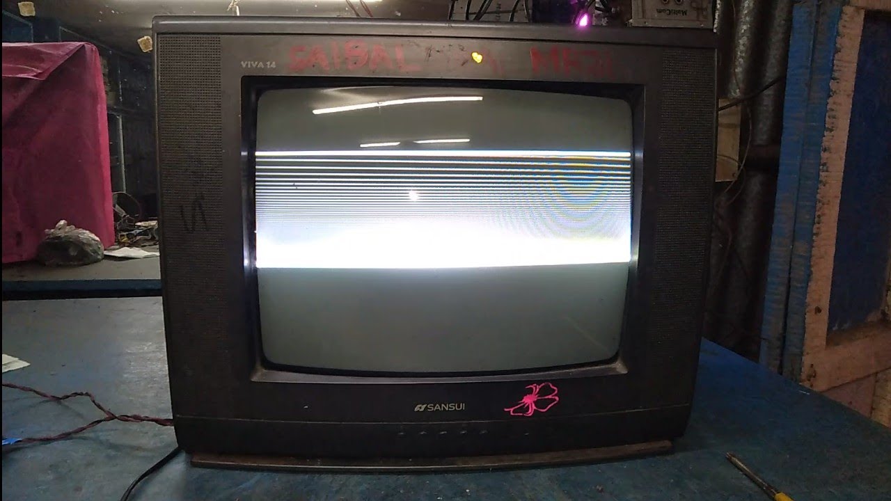 Sansui 14 inch CRT TV, screen picture problem,vertical up down picture flickering problem,
