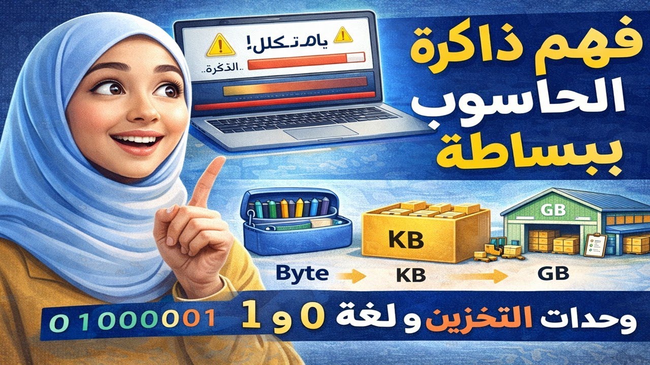 فهم ذاكرة الحاسوب ببساطة – وحدات التخزين ولغة 0 و1