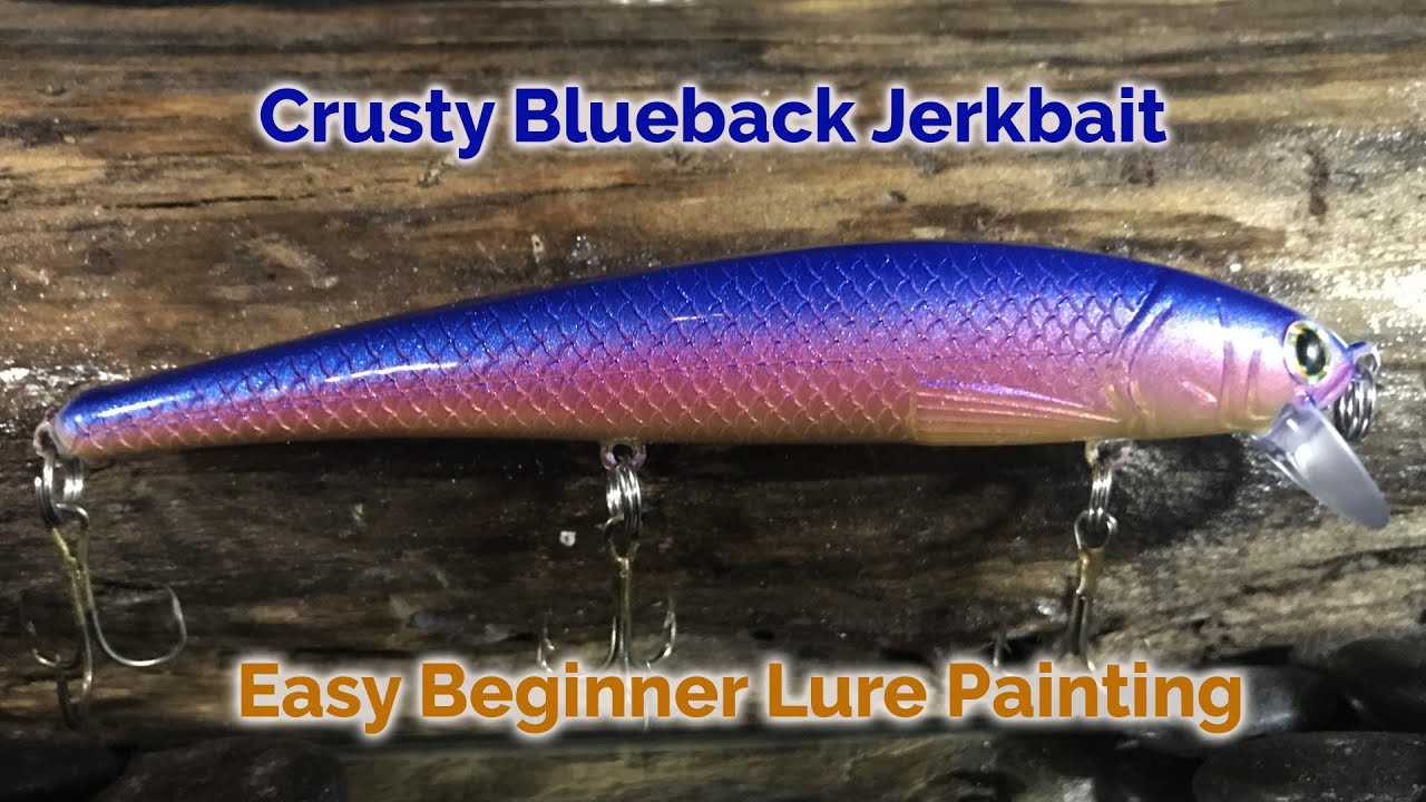 Crusty  Blue Back Jerkbait Custom Lure - Airbrushing Iridescent Paints on a Lure